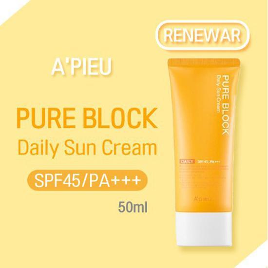 A'Pieu - Pure Block Natural Daily Suncream 50ml SPF45 PA+++
