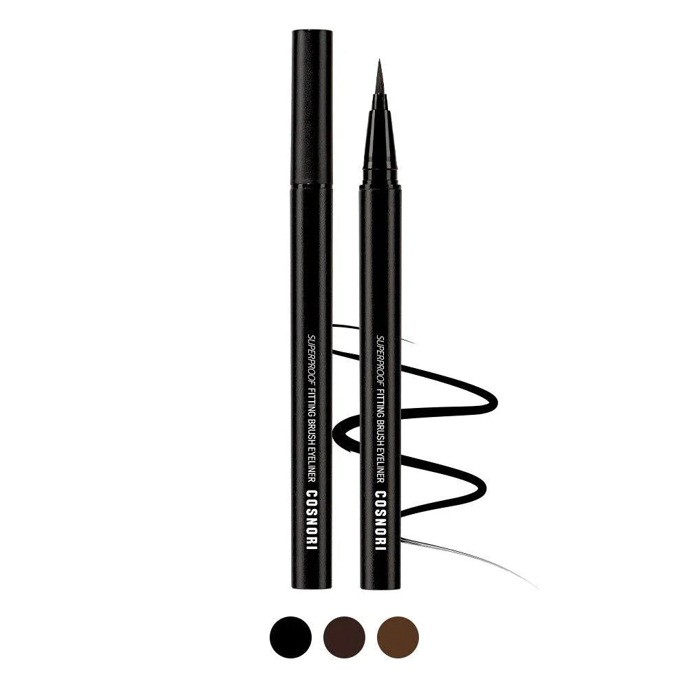COSNORI - Super Proof Fitting Brush Eyeliner #02 Black Brown 0.6g