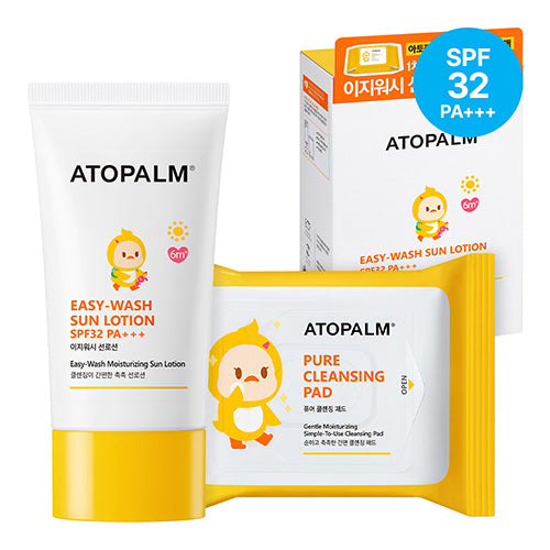 ATOPALM - Easy-Wash Sun Lotion SPF32 PA+++ 60ml + Pure Cleansing Pad 30Pads(62g)