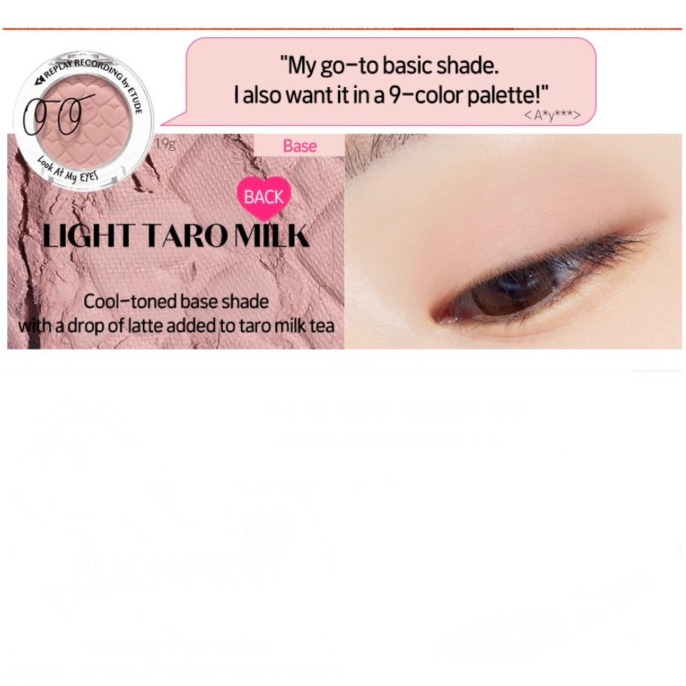 Etude x Shinee REPLAY Look At My Eyes #Light Taro Milk