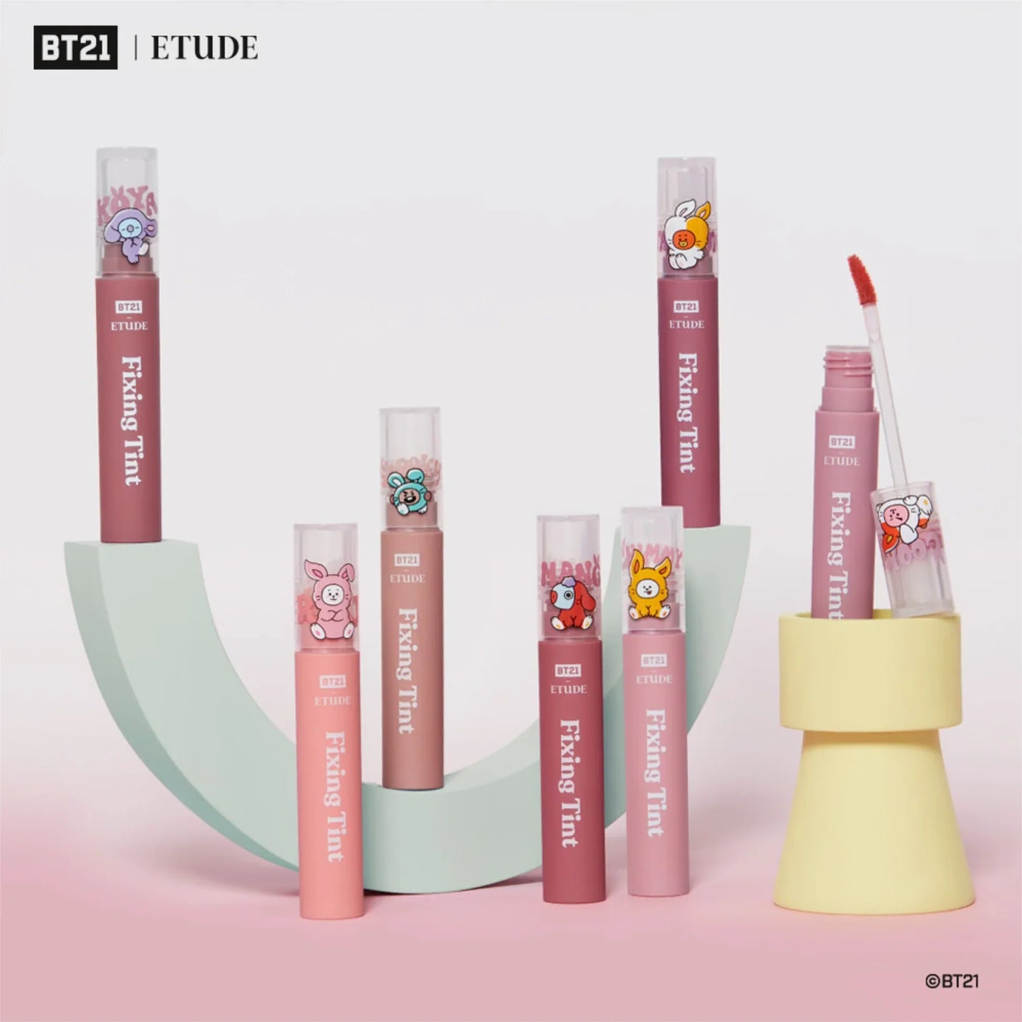 Set BT21 ft Etude Fixing Tint