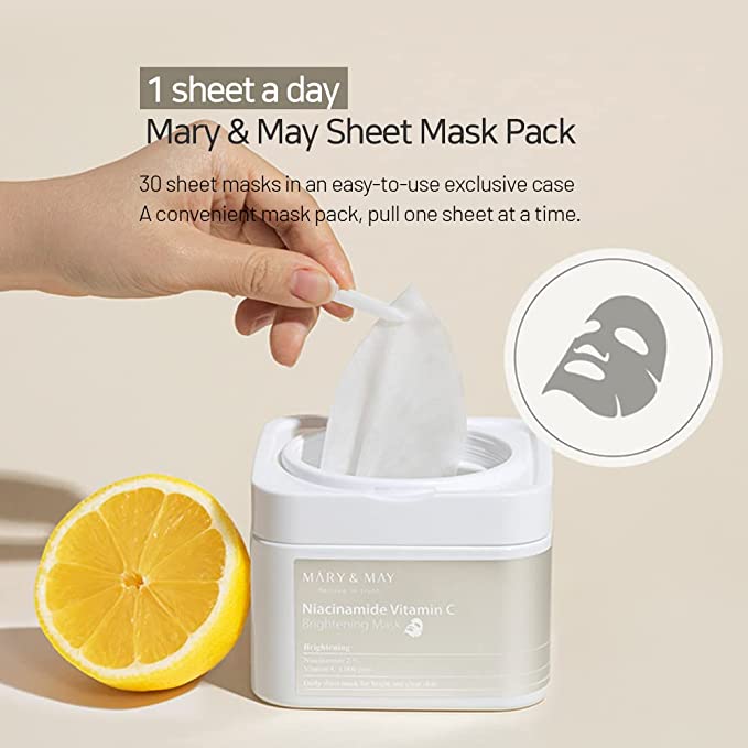 MaryMay - (30pcs) Niacinanide Vitamin C Brightening Mask