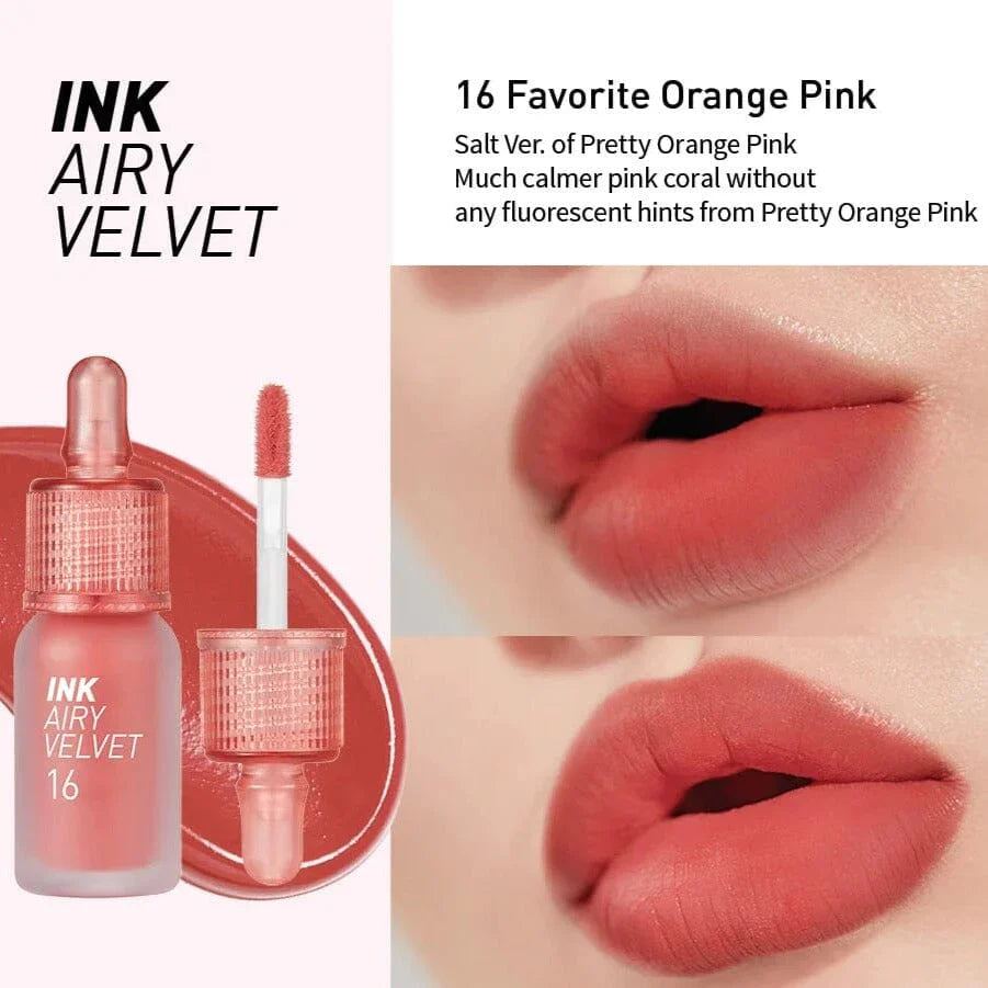 Peripera - Ink Airy Velvet #016 FAVORITE ORANGE PINK