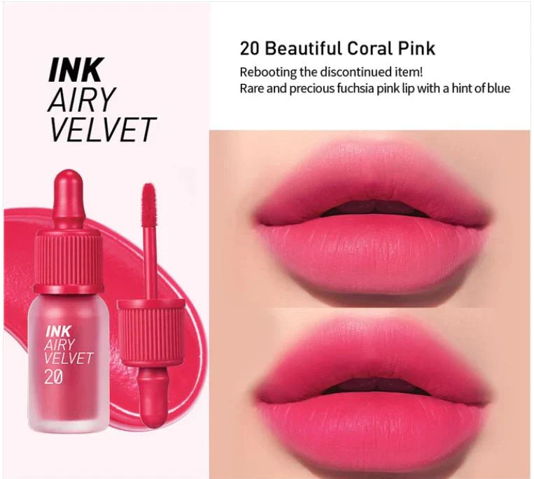 Peripera - Ink Airy Velvet #20 BEAUTIFUL CORAL PINK